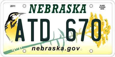 NE license plate ATD670