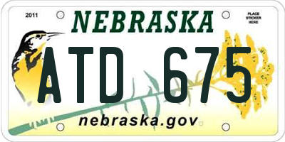 NE license plate ATD675