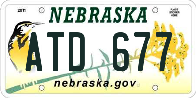 NE license plate ATD677