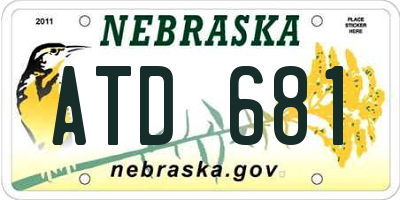 NE license plate ATD681