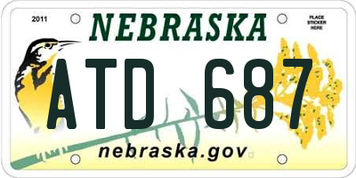 NE license plate ATD687