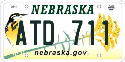 NE license plate ATD711