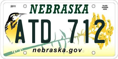 NE license plate ATD712