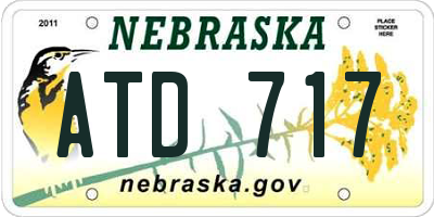 NE license plate ATD717