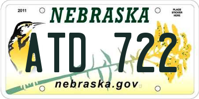 NE license plate ATD722