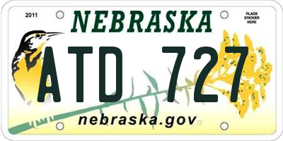 NE license plate ATD727