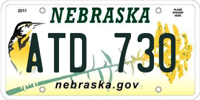 NE license plate ATD730