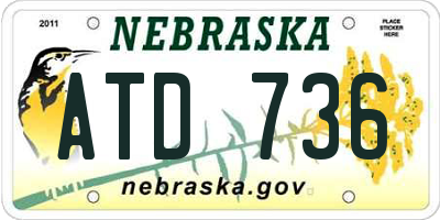 NE license plate ATD736