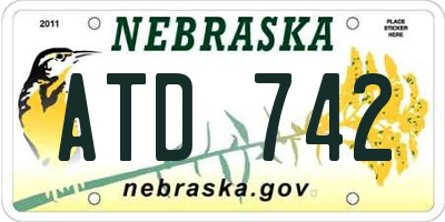 NE license plate ATD742