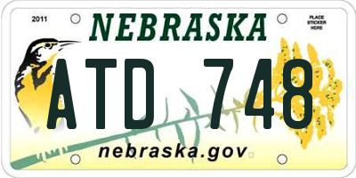 NE license plate ATD748