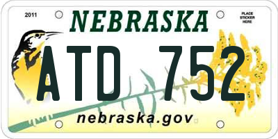NE license plate ATD752