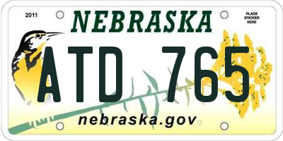 NE license plate ATD765