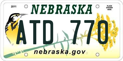 NE license plate ATD770