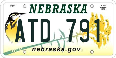 NE license plate ATD791