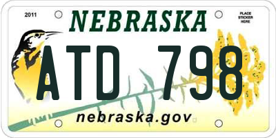 NE license plate ATD798