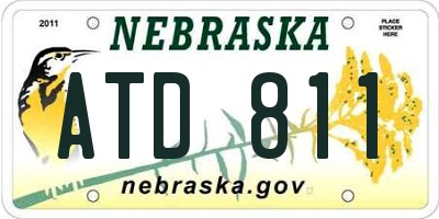 NE license plate ATD811