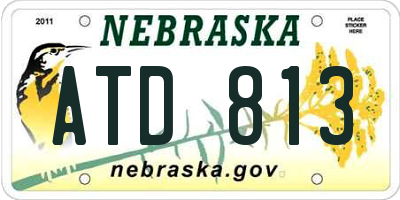 NE license plate ATD813