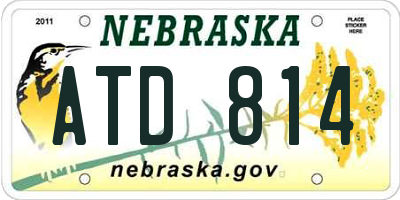 NE license plate ATD814