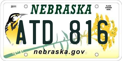 NE license plate ATD816