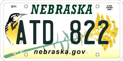 NE license plate ATD822