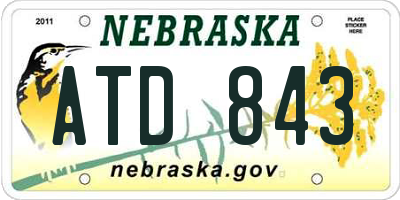 NE license plate ATD843