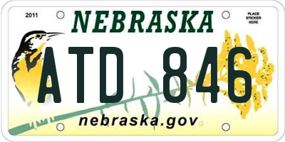 NE license plate ATD846