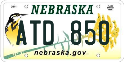 NE license plate ATD850