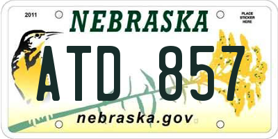 NE license plate ATD857