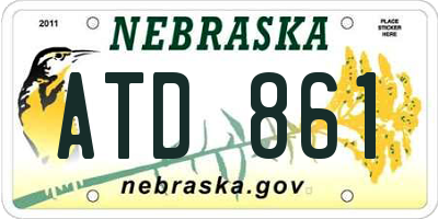 NE license plate ATD861