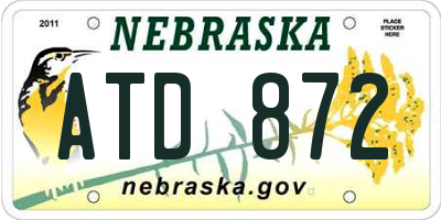 NE license plate ATD872