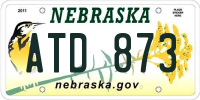 NE license plate ATD873