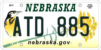 NE license plate ATD885