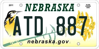 NE license plate ATD887