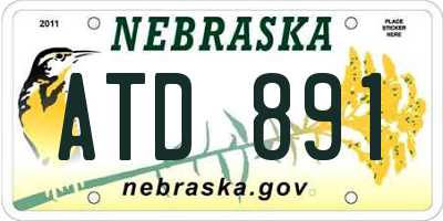 NE license plate ATD891