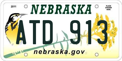 NE license plate ATD913