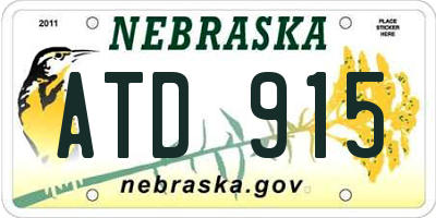 NE license plate ATD915