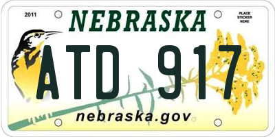 NE license plate ATD917