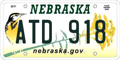 NE license plate ATD918