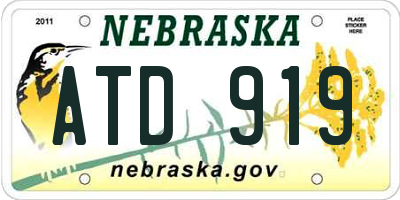 NE license plate ATD919