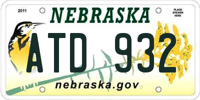 NE license plate ATD932