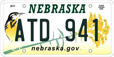 NE license plate ATD941