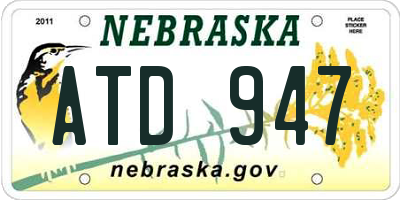 NE license plate ATD947