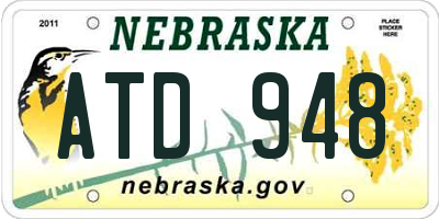 NE license plate ATD948