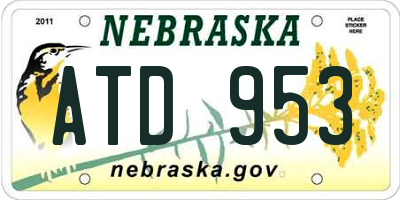 NE license plate ATD953