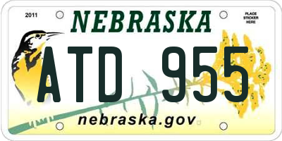 NE license plate ATD955