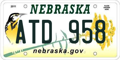 NE license plate ATD958