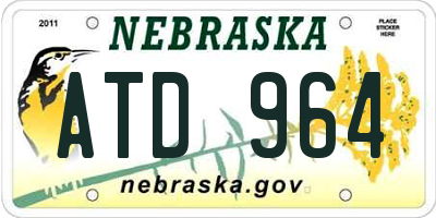 NE license plate ATD964
