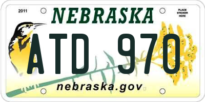 NE license plate ATD970