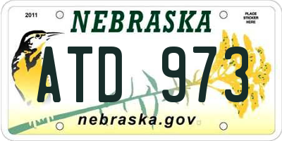 NE license plate ATD973
