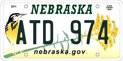 NE license plate ATD974